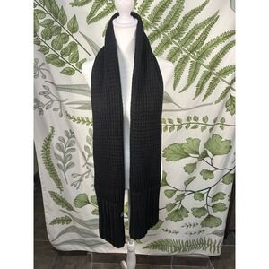 UGG Australia Black Chunky Ribbed Honeycomb Knit Winter Scarf 18002SKE NWT